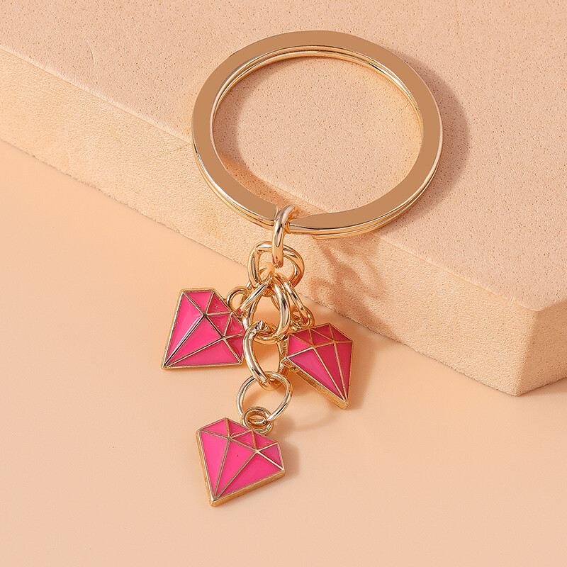 Breloc colorat în formă de diamant pentru femei, bărbați, chei de mașină, poșete, brelocuri, cadou de bijuterii DIY