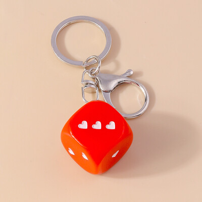 Aihua New Cartoon 3D Personality Digital Big Red Cubic Dice Brelocuri pentru brelocuri Suport cheie mașină Decorare geantă Bijuterii DIY