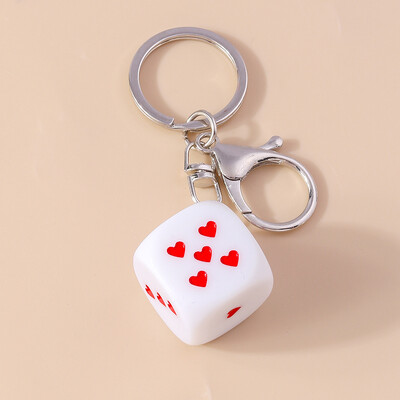 Aihua New Cartoon 3D Personality Digital Big Red Cubic Dice Brelocuri pentru brelocuri Suport cheie mașină Decorare geantă Bijuterii DIY