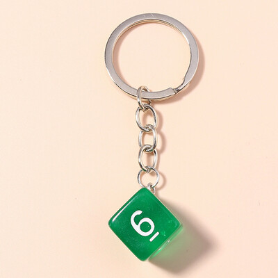 Aihua New Cartoon 3D Personality Digital Big Red Cubic Dice Brelocuri pentru brelocuri Suport cheie mașină Decorare geantă Bijuterii DIY