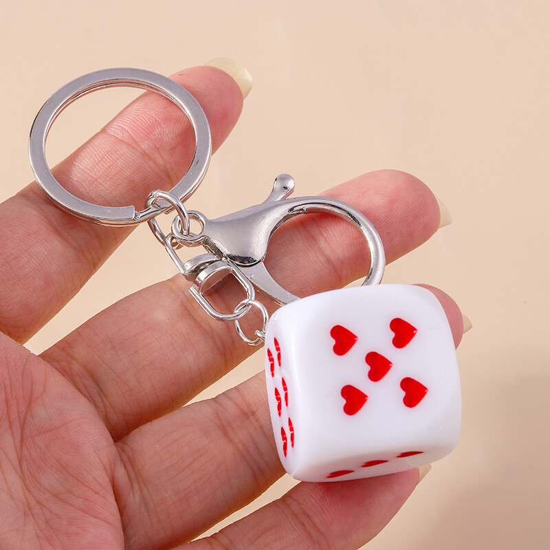 Aihua New Cartoon 3D Personality Digital Big Red Cubic Dice Brelocuri pentru brelocuri Suport cheie mașină Decorare geantă Bijuterii DIY