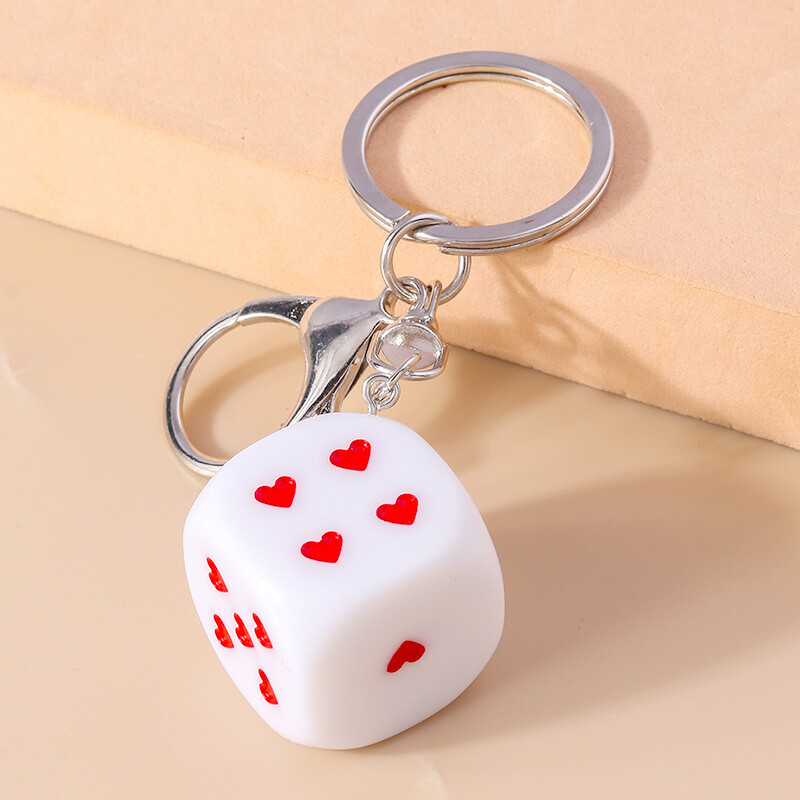 Aihua New Cartoon 3D Personality Digital Big Red Cubic Dice Brelocuri pentru brelocuri Suport cheie mașină Decorare geantă Bijuterii DIY