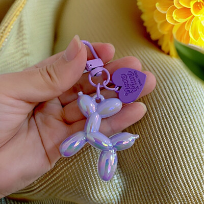 Breloc pentru câine cu balon din rășină dulce de culoare bomboană pentru femei, fete, lanț de telefon în formă de animal, cataramă, accesorii, pandantiv pentru geantă