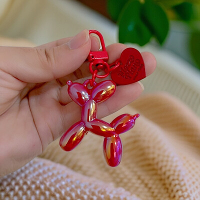 Breloc pentru câine cu balon din rășină dulce de culoare bomboană pentru femei, fete, lanț de telefon în formă de animal, cataramă, accesorii, pandantiv pentru geantă