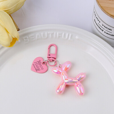 Breloc pentru câine cu balon din rășină dulce de culoare bomboană pentru femei, fete, lanț de telefon în formă de animal, cataramă, accesorii, pandantiv pentru geantă