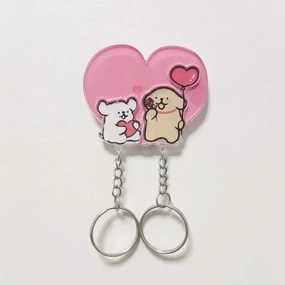 Breloc pentru cupluri Brelocuri cu inimă asortate Agatator Suport chei acrilic Cadou decorativ de perete pentru mama tata iubit iubitorii de iubită