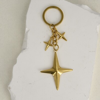 Y2K pozlaćeni privjesci za ključeve Zvjezdica Privjesci za ključeve od nehrđajućeg čelika za žene muškarce Poklon prijateljstva torbica torbica ukras ručno izrađen nakit