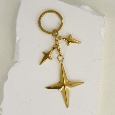 Y2K pozlaćeni privjesci za ključeve Zvjezdica Privjesci za ključeve od nehrđajućeg čelika za žene muškarce Poklon prijateljstva torbica torbica ukras ručno izrađen nakit