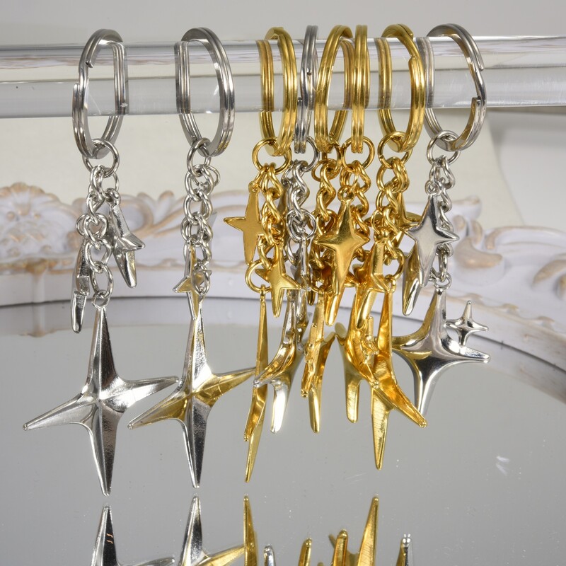 Y2K pozlaćeni privjesci za ključeve Zvjezdica Privjesci za ključeve od nehrđajućeg čelika za žene muškarce Poklon prijateljstva torbica torbica ukras ručno izrađen nakit