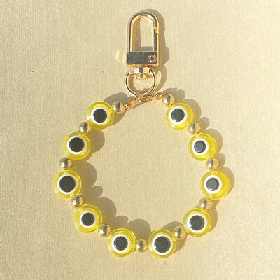 Breloc cu mărgele, rotund, colorat, cu ochi răi, breloc pentru cupluri iubitori de boho turcesc, geantă cu ochi albaștri norocoși, cutie Airpods, șnur pentru mașină