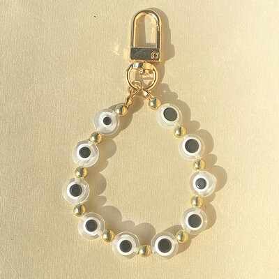 Breloc cu mărgele, rotund, colorat, cu ochi răi, breloc pentru cupluri iubitori de boho turcesc, geantă cu ochi albaștri norocoși, cutie Airpods, șnur pentru mașină