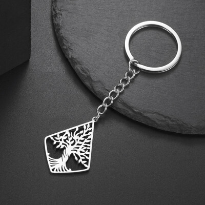 LIKGREAT Ķeltu dzīvības koks Deivida zvaigzne Atslēgu piekariņš sievietēm Vīriešiem Pusaudžiem Nerūsējošā tērauda soma Automašīnas atslēgu piekariņš Veselība Amulets Pārim Dāvana