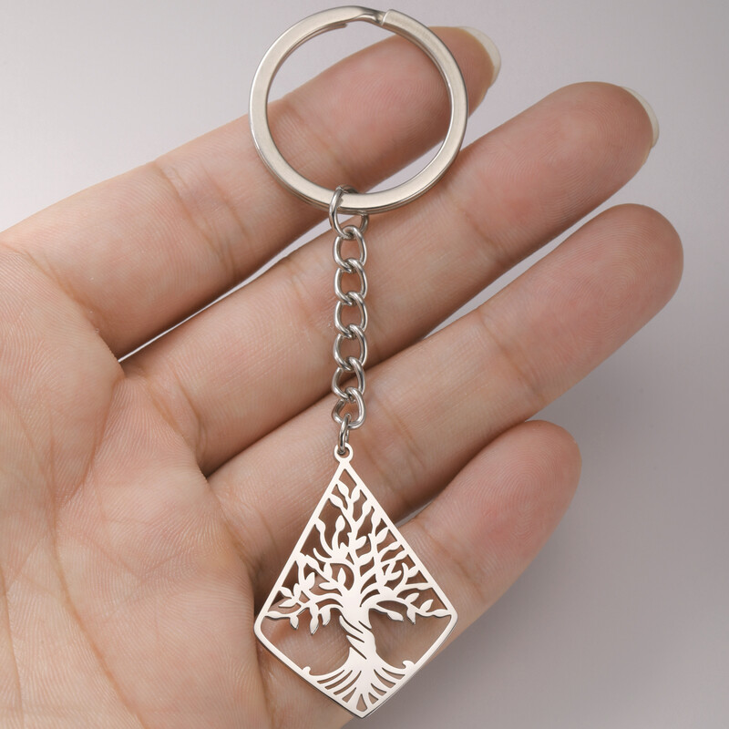 LIKGREAT Ķeltu dzīvības koks Deivida zvaigzne Atslēgu piekariņš sievietēm Vīriešiem Pusaudžiem Nerūsējošā tērauda soma Automašīnas atslēgu piekariņš Veselība Amulets Pārim Dāvana