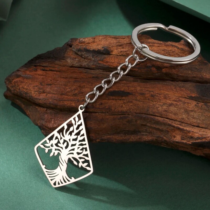 LIKGREAT Ķeltu dzīvības koks Deivida zvaigzne Atslēgu piekariņš sievietēm Vīriešiem Pusaudžiem Nerūsējošā tērauda soma Automašīnas atslēgu piekariņš Veselība Amulets Pārim Dāvana