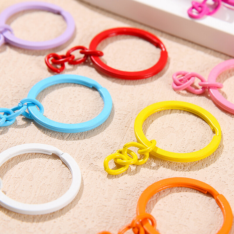 5 buc/lot 30 mm breloc breloc 55 mm lungime rotund colorat breloc breloc brelocuri pentru bricolaj bijuterii de fabricare aprovizionare cu ridicata