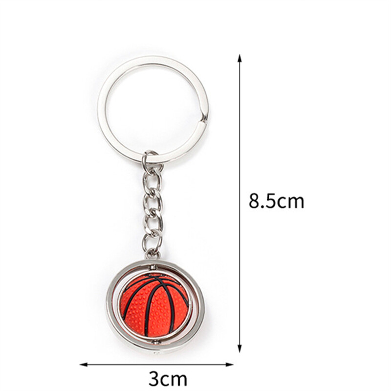 Breloc rotativ cu mini minge Baschet Fotbal Golf Rugby Baseball Sport Breloc pandantiv Geanta masina Ornament cu minge metalica Cadou pentru baieti