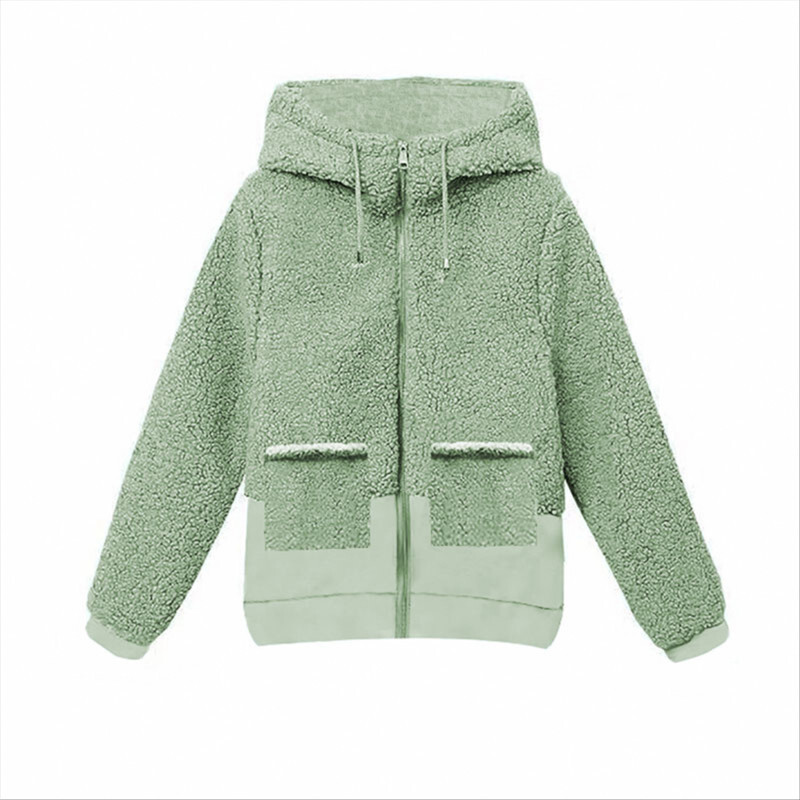 Jēra vilnas imitācija plus samts 2021 gada jauna rudens un ziemas brīva rāvējslēdzēja jaka Korejas stila biezināta jēra vilnas jaka sievietēm