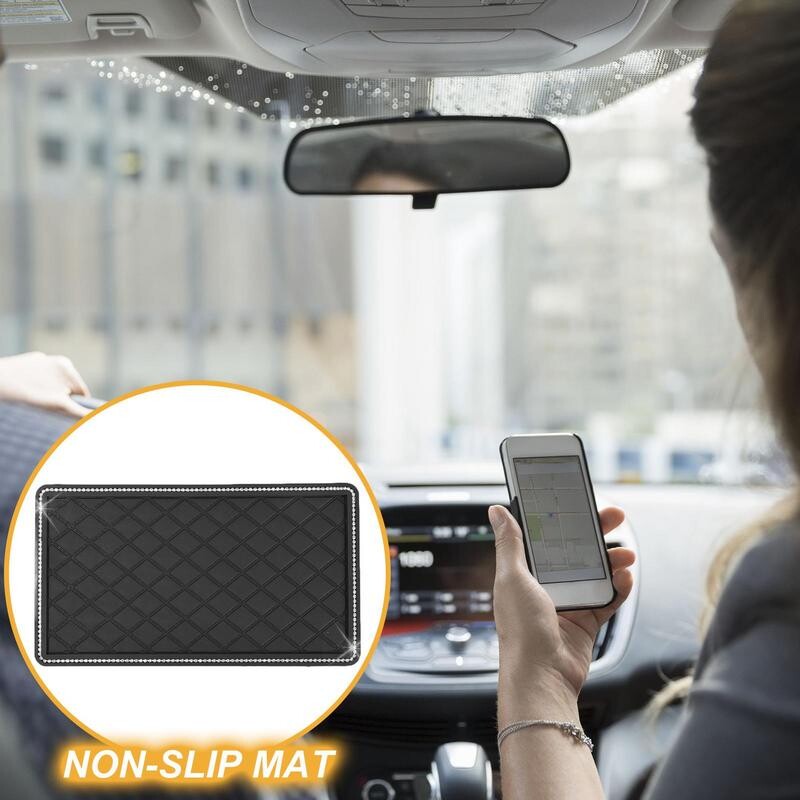 Covoraș lipicios pentru tabloul de bord al mașinii Tampă universală anti îndepărtare, reutilizabilă, anti-alunecare, covoraș lipicios pentru vehicule, suport pentru covoraș pentru disc