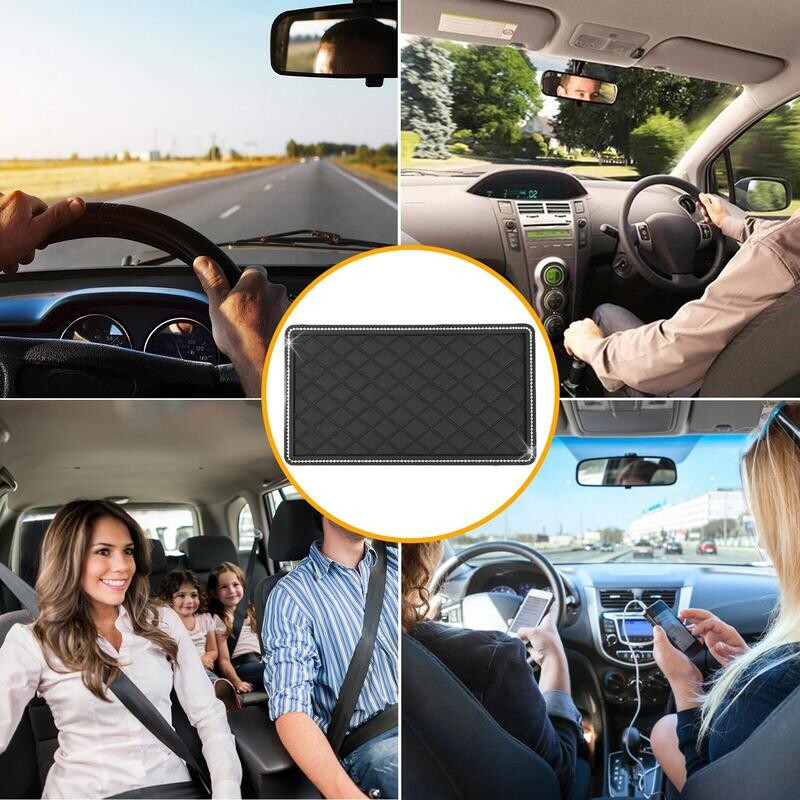 Covoraș lipicios pentru tabloul de bord al mașinii Tampă universală anti îndepărtare, reutilizabilă, anti-alunecare, covoraș lipicios pentru vehicule, suport pentru covoraș pentru disc