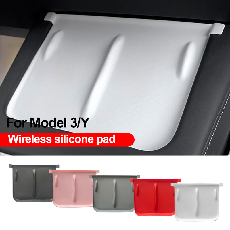Pentru Tesla Model 3 Y 2023 2022 2021 Pad de încărcare fără fir din silicon Covoraș anti-alunecare Încărcător rezistent la praf Husă de protecție Accesorii auto
