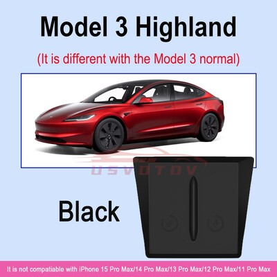 Bezvadu lādētāja paliktnis Tesla Model 3 YSX Highland 2024 2023 2022 Piederumi Centrālās konsoles organizatora uzlādes stacijas paklājiņi