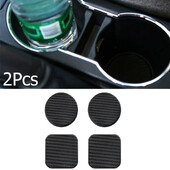 2Pcs silikonski utor za automobilsku čašu za vodu Neklizajuća podloga za prostirku 2,48" podloga za automatsku čašu Kružni kvadratni izgled Unutarnji dodaci od karbonskih vlakana