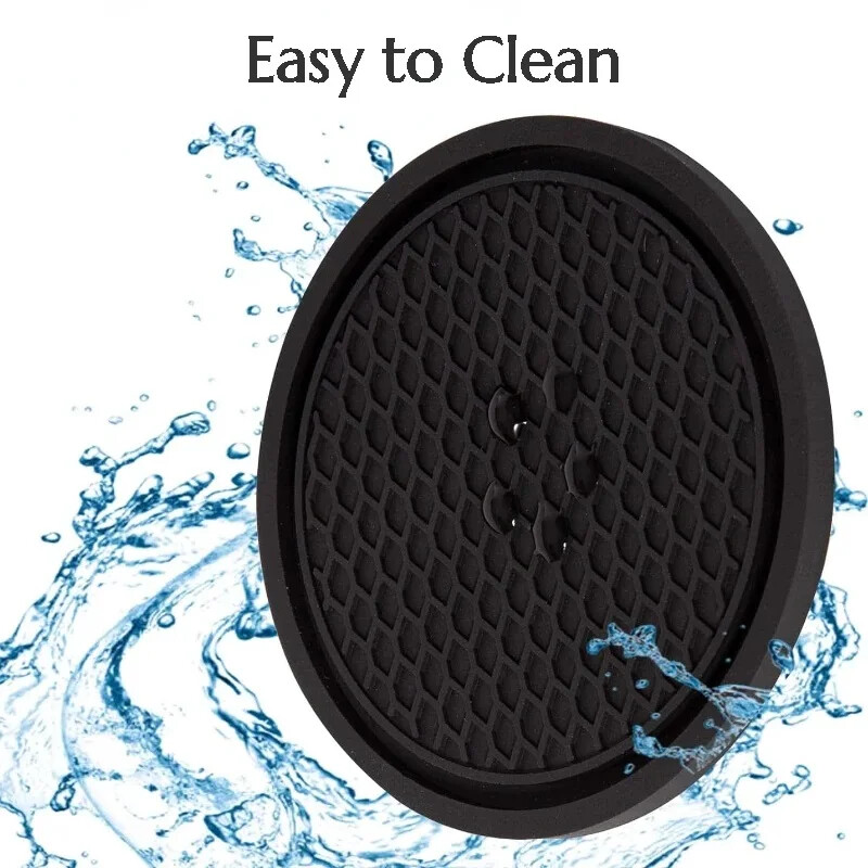 Pachet de 4 suporturi pentru pahare pentru mașină Tampoane anti-alunecare Cu inserție universală Coasters Accesorii interioare auto Suport pahare Tampoane cu inserție anti-alunecare