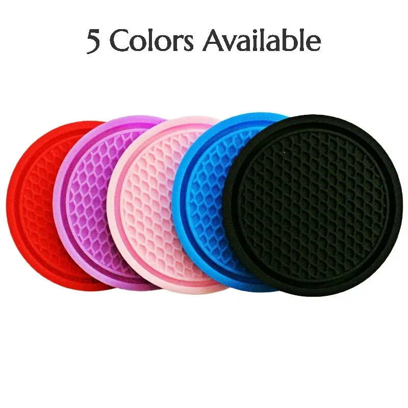 Pachet de 4 suporturi pentru pahare pentru mașină Tampoane anti-alunecare Cu inserție universală Coasters Accesorii interioare auto Suport pahare Tampoane cu inserție anti-alunecare