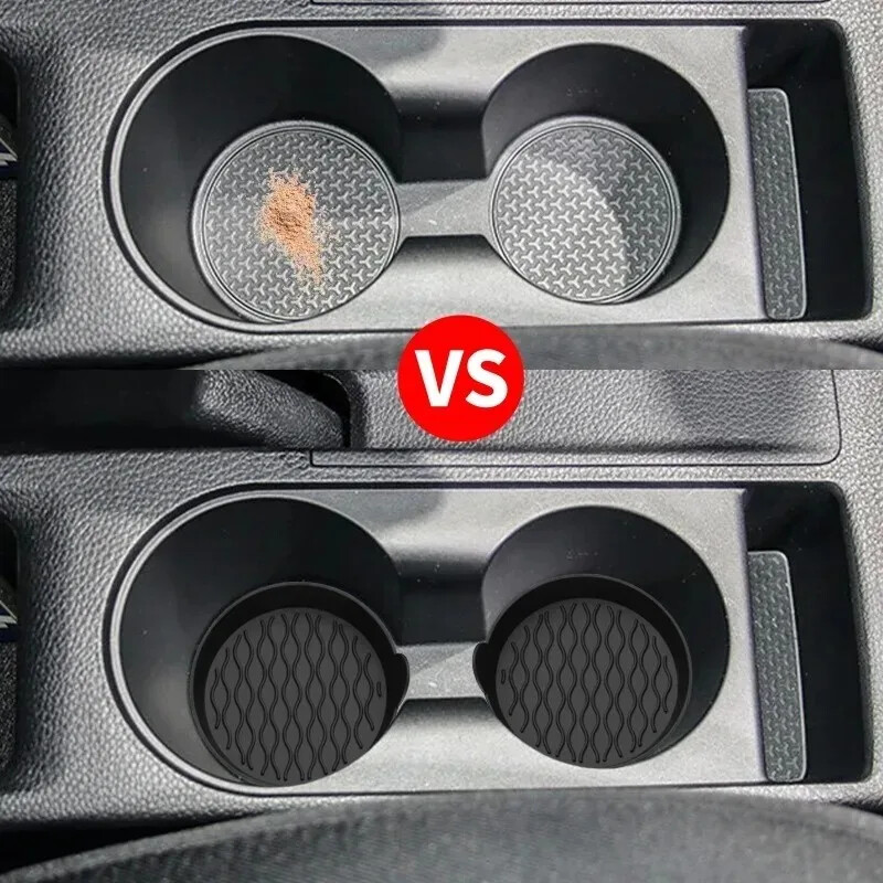 1/2 automašīnas paliktnis, neslīdošs silikona paklājiņš automašīnas ūdens krūzei, auto salona pretslīdes krūzes spilventiņu dzērienu turētāja paklājiņa apdares piederumi