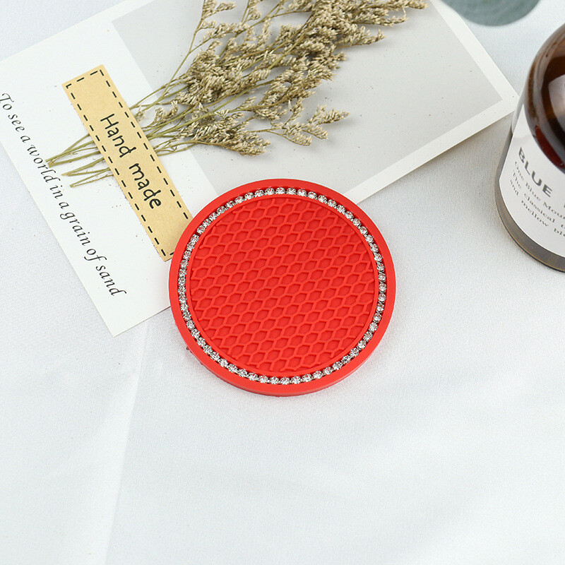 2gab Neslīdošs auto ūdens krūzes paliktnis Dimanta kalnu gumijas paklājiņš pudeļu turētājam.