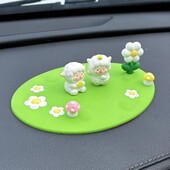 2 buc. Covoraș antiderapant pentru bordul mașinii cu rezistență la temperaturi ridicate Material moale, ornamente pentru consola centrală a mașinii, stabil