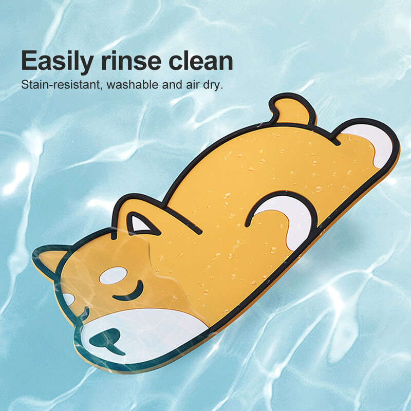 Covoraș antiderapant pentru mașină Tablou de bord drăguț cu desene animate Tampă anti-alunecare Covoraș din PVC Rezistent la căldură Tampă de bord lavabilă pentru suportul cardului de cheie pentru telefon