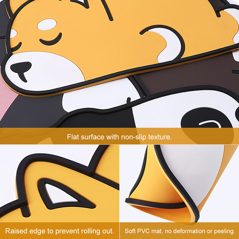 Covoraș antiderapant pentru mașină Tablou de bord drăguț cu desene animate Tampă anti-alunecare Covoraș din PVC Rezistent la căldură Tampă de bord lavabilă pentru suportul cardului de cheie pentru telefon
