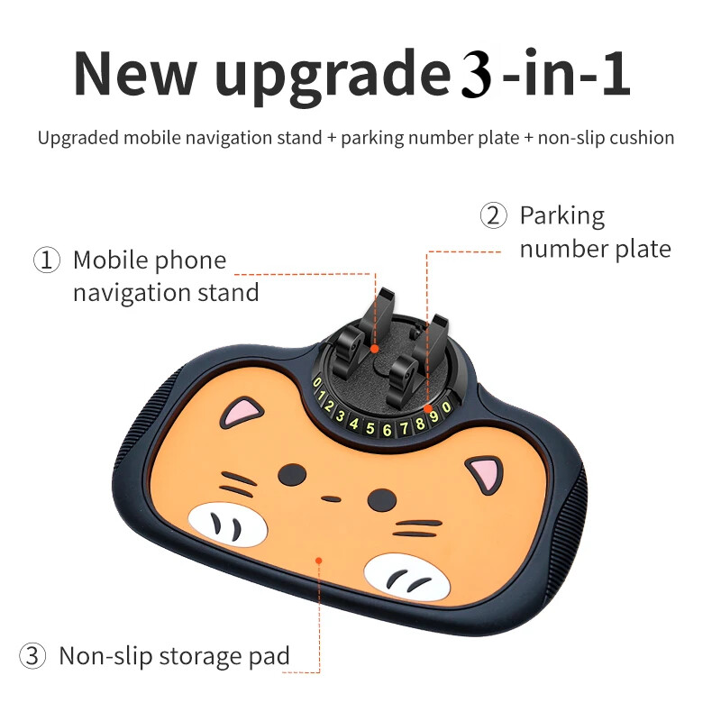 Covoraș anti-alunecare pentru mașină multifuncțională Suport pentru telefon mobil pentru mașină trei în unu Covoraș anti-alunecare din silicon Tablou de bord universal pentru mașină