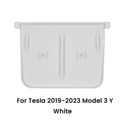 Paredzēts Tesla Model 3/Y bezvadu uzlādes silikona spilventiņam, oglekļa šķiedras centrālās vadības neslīdošam lādētāja aizsargpaklājiņam, automašīnas piederumiem
