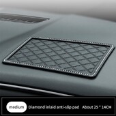 25*14CM automašīnas pretslīdes paklājiņš PVC stabils daudzfunkcionāls paneļa viduskonsole tālruņa spilvena spilventiņu paklājiņš kronšteins Automašīnas aksesuāri