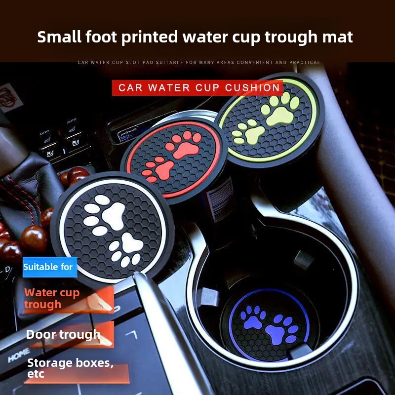 Animacinių filmų apvalus neslystantis automobilio puodelio kilimėlis Universalūs dekoratyviniai priedai, skirti transporto priemonės interjerui, silikoninė medžiaga, neslidžia fiksacija