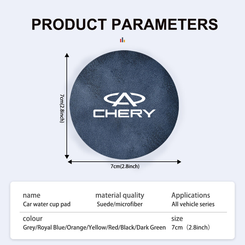 2tk Car Cup Coaster Kvaliteetsed värvilised libisemiskindlad padjaosad Chery PRO 8 5X Amulet M11 Eastar Elara IQ Arrizo 2 7 Pro jaoks