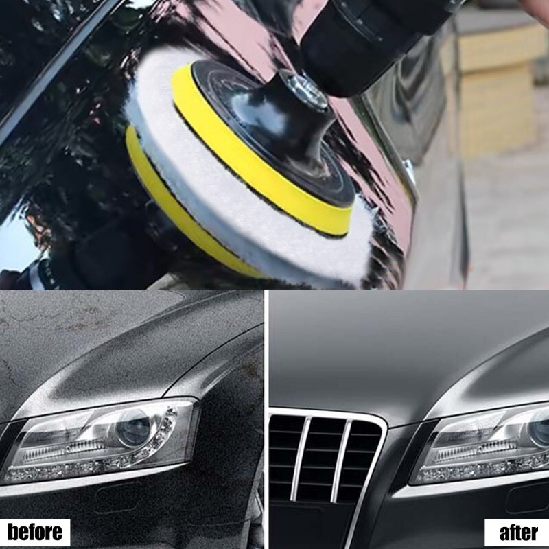 Kit de lustruire de 3/4/5/6/7 inch Tampoane de lustruit Disc de burete pentru epilare cu ceară Roată de lână Tampoane de lustruit pentru îngrijirea vopselei auto pentru polizor auto