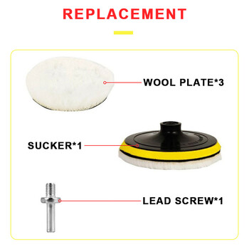 Комплект за полиране SEAMETAL Полираща подложка за кола Восъчна гъба Дискове Мека вълнена колела Автоматична грижа за боята Полировъчни подложки Аксесоари за почистване