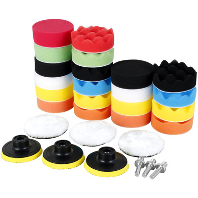 29 buc. Tampoane de lustruit auto, 3 inch, lavabil, burete de lustruit, reutilizabil, fibră de lână.