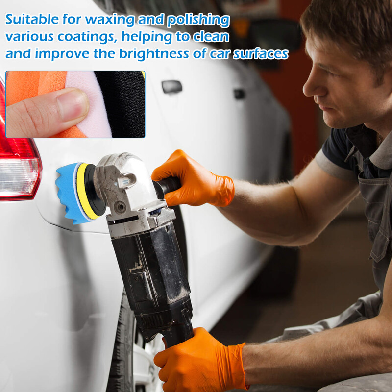 29 buc. Tampoane de lustruit auto, 3 inch, lavabil, burete de lustruit, reutilizabil, fibră de lână.