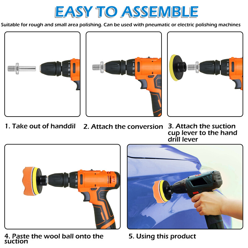 29 buc. Tampoane de lustruit auto, 3 inch, lavabil, burete de lustruit, reutilizabil, fibră de lână.