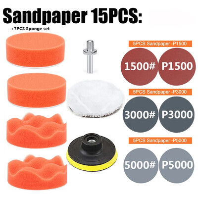 3/4/5/6/7 collu automašīnu pulēšanas disks, pašlīmējošs pulēšanas spilventiņš Vaksācijas sūklis vates riteņu pulēšanas spilventiņš priekšējo lukturu remonta automašīnu pulēšanas līdzeklis