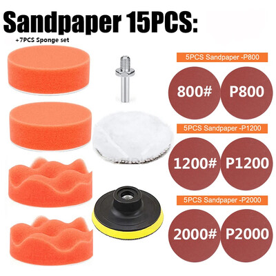 3/4/5/6/7 collu automašīnu pulēšanas disks, pašlīmējošs pulēšanas spilventiņš Vaksācijas sūklis vates riteņu pulēšanas spilventiņš priekšējo lukturu remonta automašīnu pulēšanas līdzeklis