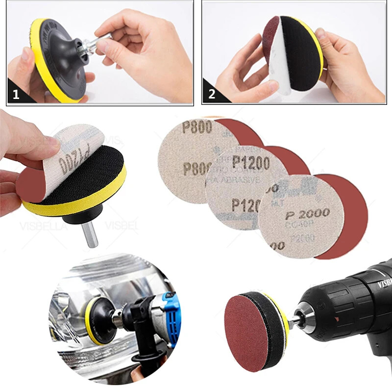 3/4/5/6/7 collu automašīnu pulēšanas disks, pašlīmējošs pulēšanas spilventiņš Vaksācijas sūklis vates riteņu pulēšanas spilventiņš priekšējo lukturu remonta automašīnu pulēšanas līdzeklis