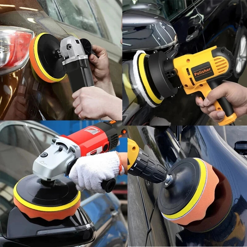 3/4/5/6/7 collu automašīnu pulēšanas disks, pašlīmējošs pulēšanas spilventiņš Vaksācijas sūklis vates riteņu pulēšanas spilventiņš priekšējo lukturu remonta automašīnu pulēšanas līdzeklis