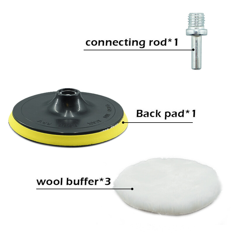 6 buc. Kit de lustruit 3/4/5/6/7 inch Pad de lustruit Disc de burete pentru depilare cu ceară Roată de lână Tampoane de lustruit pentru îngrijirea vopselei auto Gadget auto