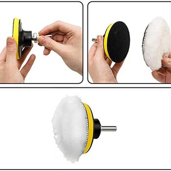 5 ΤΕΜ 80mm Σετ τακάκια στίλβωσης Wool Wheel Buffing Tools Professional Auto Paint Care Waxing Pads Αξεσουάρ Gadget αυτοκινήτου