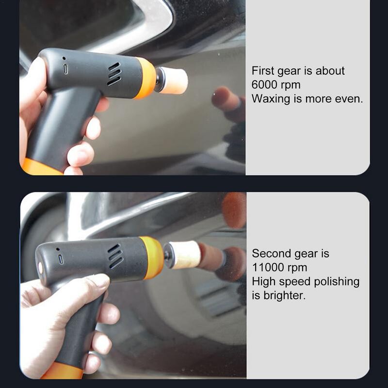 Mașină de lustruit mașină, rotativă, auto-tampon, lustruit cu ceară, kit de lustruit pentru mașină, pentru lustruirea și epilarea cu ceară a detaliilor auto, 2 viteze variabile